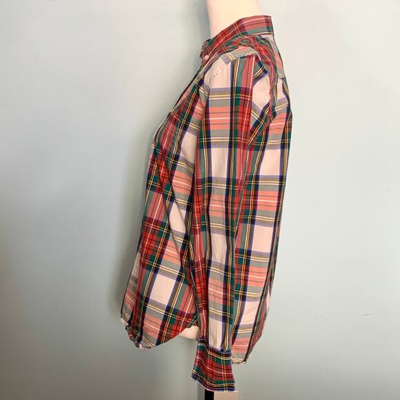 J. Crew Classic Washed Cotton Poplin Shirt in Snowy Stewart Tartan Size 4 - Picture 4 of 9